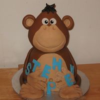Monkey Cake inspired from another monkey cakes made on CC, all cake body 8inch and head 6inch cakes.