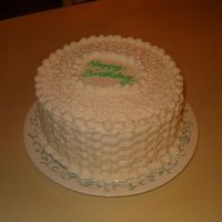 First Basketweave A four layer chocolate cake with chocolate butter cream in between layers. My first attempt at basket weave pattern. A Birthday cake for my...