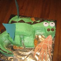 Dragon Marble cake with buttercream icing.