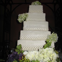 Wedding Cake With Dot Cascade 