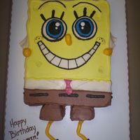 Sponge Bob Sponge Bob birthday cake for a friend's 4-year-old stepson. Hand carved all of it (and I don't know much about Sponge Bob), MMF...