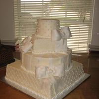 Wedding Cake With Fondant Bows 