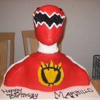 3D Red Power Ranger This cake was a gift for a little boys 4th birthday, who is fighting cancer, and the doctors have told his family that it would be his last...