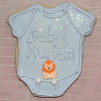 Baby Shower Cookie nfsc with royal icing & disco dust.