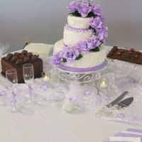 Practice Cake 3 tiered wedding cake lavender/ white roses
