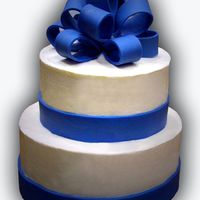 Bow Cake Anniversary cake I made for my in-laws. Buttercream with fondant bow.