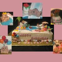 Teddy Bear Swimming Party Decorations made from a variety of things (fondant, gum paste, candy clay and various mixture of the of the three depending on what I...