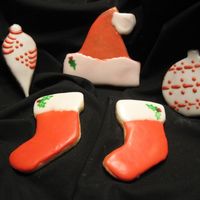 Christmas Cookies NF sugar cookies and NF sugar cookies w/ eggnog & chocolate with Antonia's icing.