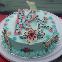 Kangaroo Hop I made this cake for my son's school carnival. It was for the Kangaroo Hop (cake walk). It is chocolate cake (doctored cake mix), BC...