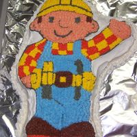 My 2Nd Shaped Cake I made this cake last year for my son's 2nd birthday. His theme was Bob the Builder, and I did it all with BC from the Wilton pan....