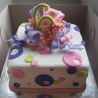 Birthday Cake For a 6 year old girl. Fondant accents.