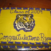 Lsu Graduation Cake This was my first time to do a FBCT. Very easy!