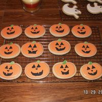 Jack O Latern Cookies NFSC and royal icing. for son's preschool party