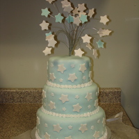 Sweet 16 Cake Fondant covered...fondant stars
