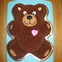 First Birthday Teddy Bear Wilton Teddy Bear pan...iced in buttercream