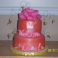 Welcome Home This is made with mmf and bc, dible sparkle dust for shine, and small floral wire w/ fondant hearts.I designed it for my 15 year old cousin...