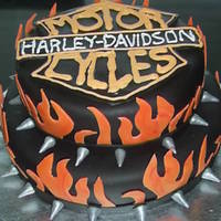 Harley Davidson Cake I made this for a big Harley fan. Thanks for the inspiration from this site!