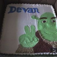 Shrek Birthday Cake Freehand Shrek Cake Drawn on 18x18 SlabShrek 3 Pic changed for 2nd Birthday