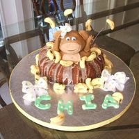 Cakes_002.jpg My sister's b-day cake. Banana nut bundt cake with fonadant monkey and bananas!!! really fun to make