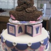 Baby Shower Cake Baby shower theme was purple and pink with teddy bears. The shower was for about 70 people. The blocks are made out of gum paste...first...