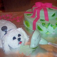 Margarita Dog All cake with buttercream icing...plastic margarita cup.