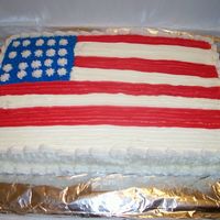 The Flag!! Wanted to use Wilton Pan but it is really small. Cake turned out great! Simple cake butter pecan with buttercream icing!!