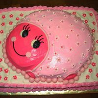 Love Bug Cake is buttercream, cheeks and balls are fondant.