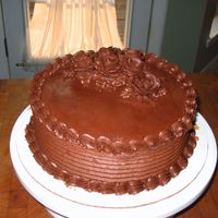 Chocoloate Roses Chocolate cake with chocolate BC icing.