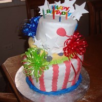 My First Topsy Turvy Birhday cake for a friend. My first topsy turvy.