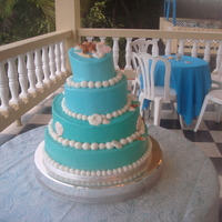 Birthday Seashells Frosted in buttercream with gumpaste shells