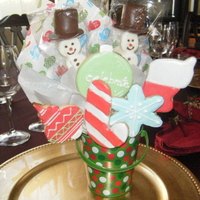 Christmas Cookie Bouquet NFSC wit Antonia's icing. I also made marshmallow snowman pops.