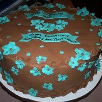 Blue And Brown Blossoms fondant blossoms