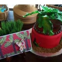 In The Jungle 2-tier fondant covered jungle theme cake to coordinate with my son's second birthday invitation at our local zoo. First tier is...