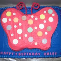 Butterfly Cake All Chocolate cake with buttercream frosting.