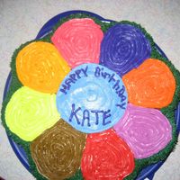 Flower Power Strawberry Cake with b/c frosting