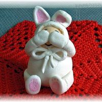 Peek-A-Boo Baby I'm a little bunny today!This is for my grandson's peek-a-boo easter egg. All sugar paste.