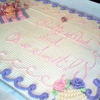 Baby Shower Full sheet chocolate cake. Sugar baby and sugar butterflies.