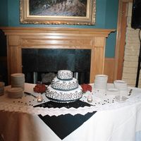 Black And White This was my 1st time working with fondant on such a large scale cake! I was in the wedding and had to put this cake together, let me tell...