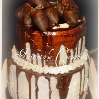 Chocolate Strawberries, On Ganach my brothers birthday cake, very fun to make!!