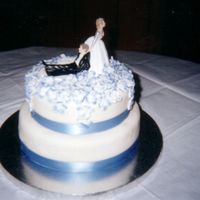 1St Wedding Cake rlb's white velvet cake with lemon imbc frosting covered in fondant
