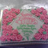 Sorority Birthday This is a birthday cake i made for a sorority at my school! It was a pretty big year for them so i was excited when they asked me to make...