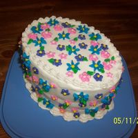 Mothers Day Cake 2007 Just a little cake I whipped up for my Mom tonight. Cinnamon swirl cake with buttercream icing and filling - fun to do!