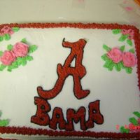 Bama Cake This cake was done for a Bama fan. The pink roses were added to just be joking with the birthday boy!!