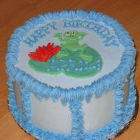 Happy Birthday Cake was for a friend who likes frogs. Frog was free hand. I wish I had known about the FBCT before doing this cake... it would have come...