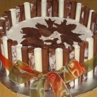 Fall/thanksgiving I wanted to try out cigarellos -- obviously, I should have measured better or made an additional layer but I thought this cake was pretty...