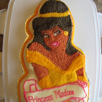 Princess Medora Used a Cinderella pan to make a last minute Belle. All buttercream. However the hair was cocoa buttercream.