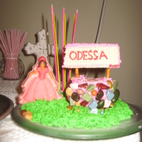 May The Princess Make A Wish Chocolat hand painted princess with a wishing well cake. All edible.