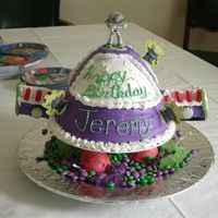 Buzz Lightyear Toy Story Rocket I used graham crackers for the wings but they got soggy and fell off so I would use something else next time. For the cake I used the dress...