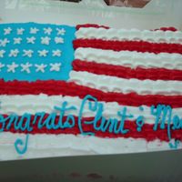 Flag Cake Done for friends celebration. Yellow cake BC icing