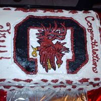 Gamecock Cake Biggest Graduation cake! This is a yellow cake with BC icing. This was the first time i did a transfer and one of the most time consuming...